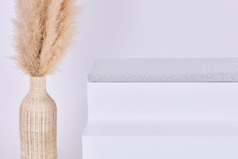 Sitzauflage für Ikea TROFAST Musselin grau Pusteblumen