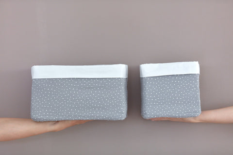 Farbe oder Motiv: Grau Punkte