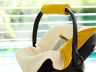 Babydecke für Babyschale Winter aus Doppelkrepp – Doppelkrepp Gelb Mustard, Anwendung