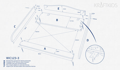 Wickelaufsatz für HEMNES & IDANÄS schmal