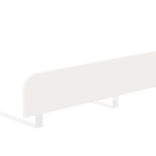 Das KraftKids Bettschutzgitter Rausfallschutz in weiß, hier in der schrägen Seitenansicht, bietet sicheren Schlaf für Kinder mit verstellbarer Höhe und einfacher Montage, im minimalistischen Design mit massiver Rückenlehne und rechteckigen Beinen.