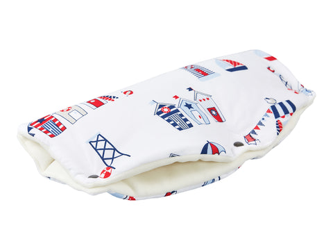 Kinderwagenmuff Strandhäuschen