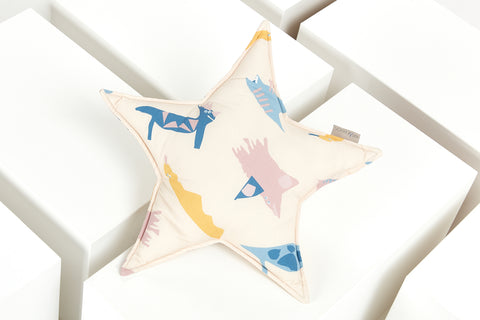 Sternkissen Musselin Zoe´s Dinosaurier auf Beige