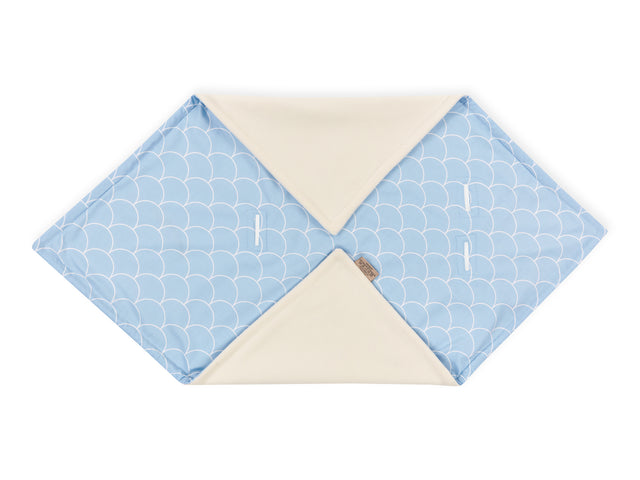 Decke für Babyschale Winter weiße Halbkreise auf Pastelblau
