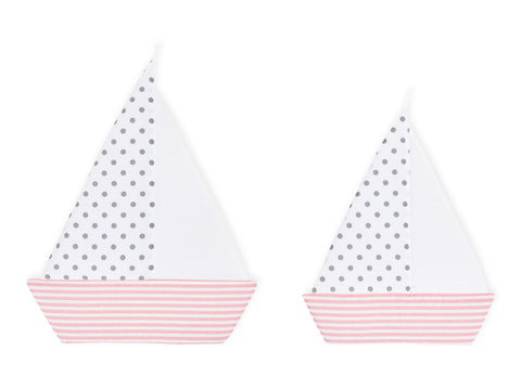 Segelboot graue Punkte auf Weiss